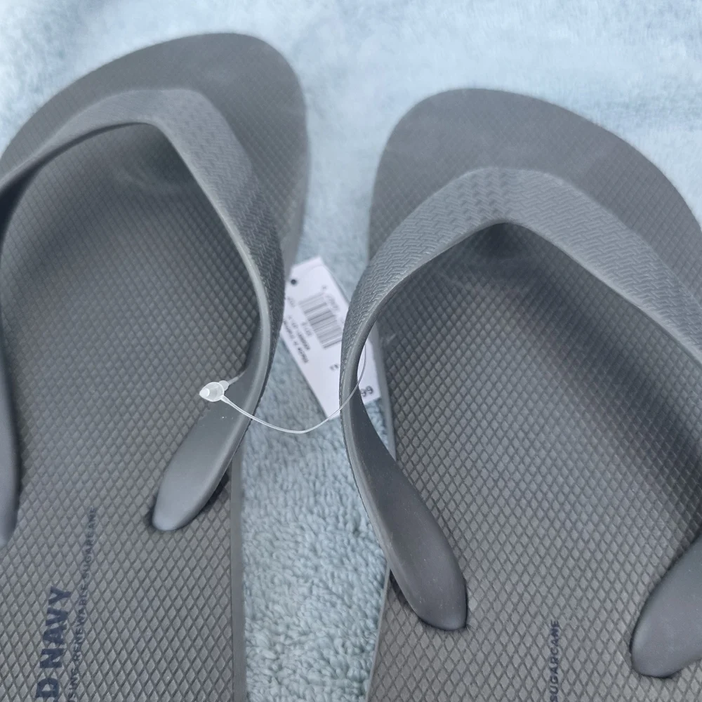 Old Navy 3 Pairs, Blue Shark-Print, BLK, Gray, Kids Flip Flops